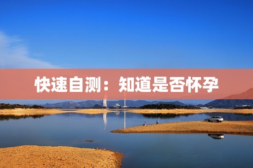 快速自测：知道是否怀孕