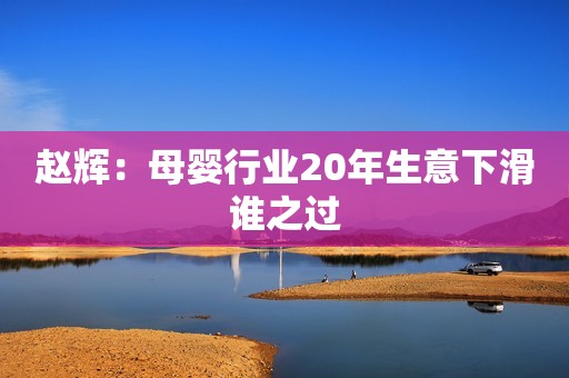 赵辉：母婴行业20年生意下滑谁之过