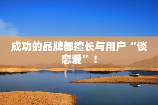 成功的品牌都擅长与用户“谈恋爱”！