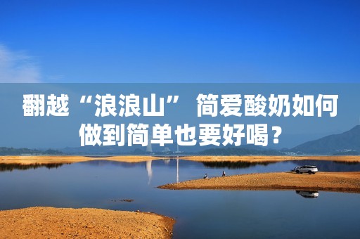 翻越“浪浪山” 简爱酸奶如何做到简单也要好喝？