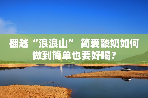 翻越“浪浪山” 简爱酸奶如何做到简单也要好喝？