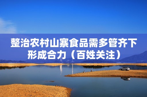 整治农村山寨食品需多管齐下形成合力（百姓关注）