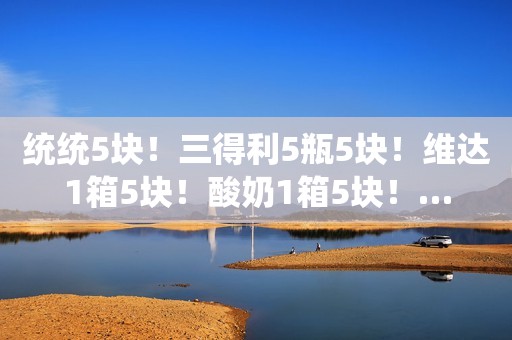 统统5块！三得利5瓶5块！维达1箱5块！酸奶1箱5块！…