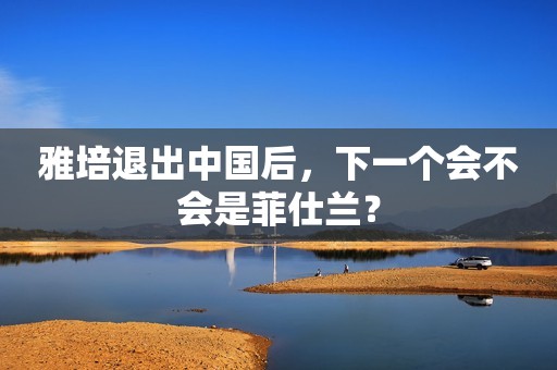 雅培退出中国后，下一个会不会是菲仕兰？