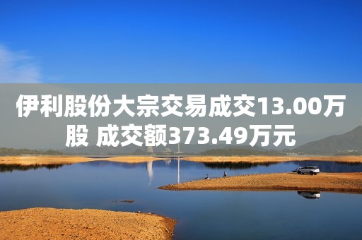 伊利股份大宗交易成交13.00万股 成交额373.49万元