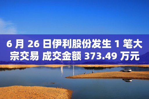 6 月 26 日伊利股份发生 1 笔大宗交易 成交金额 373.49 万元 “香港首富”第三代接班人？李嘉诚95后长孙女亮相，介绍48亿收购英国项目事项！95后长孙女登场！李嘉诚第三代接班人？电子后视镜“新国标”实施在即：定点订单频现、龙头股涨跌不一周亚辉，资本游戏明着玩化石燃料已至穷途末路？OPEC秘书长：在可预见的未来 石油不可替代港股不确定性仍存！机构称暂未到短线加仓时机过度扩张后的收缩 华尔街遭遇金融危机后最大裁员潮A股午评：创业板指探底回升跌0.16%，AI概念股继续调整高考志愿填报相