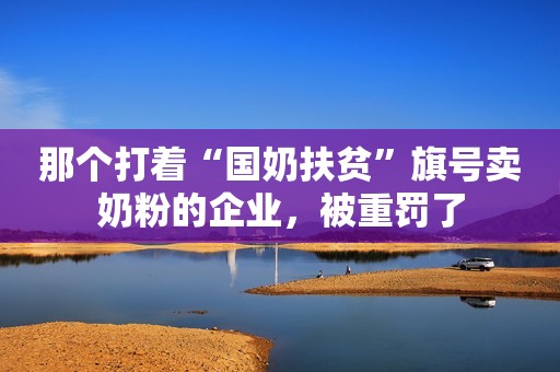 那个打着“国奶扶贫”旗号卖奶粉的企业，被重罚了