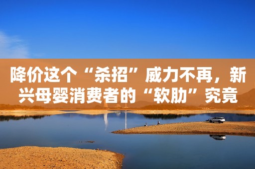 降价这个“杀招”威力不再，新兴母婴消费者的“软肋”究竟在哪？
