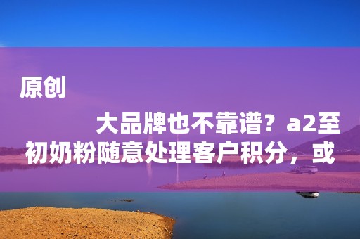 原创
            大品牌也不靠谱？a2至初奶粉随意处理客户积分，或影响复购率！