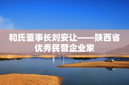 和氏董事长刘安让——陕西省优秀民营企业家