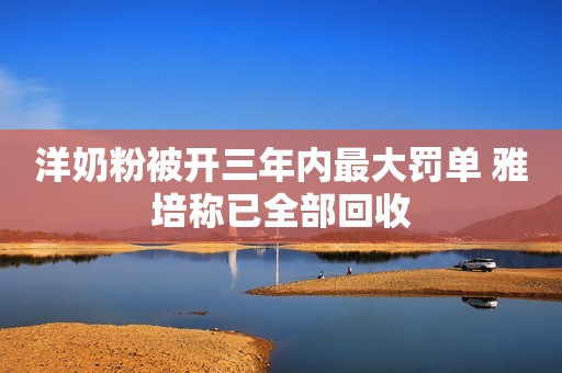 洋奶粉被开三年内最大罚单 雅培称已全部回收