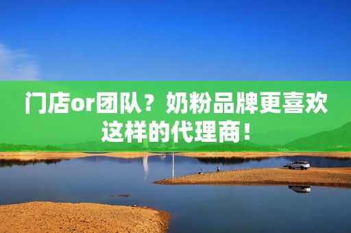 门店or团队？奶粉品牌更喜欢这样的代理商！