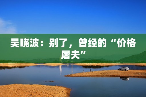 吴晓波：别了，曾经的“价格屠夫”