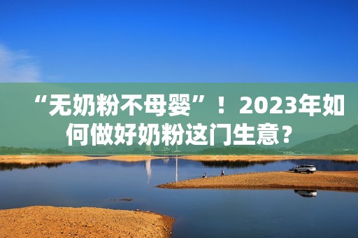 “无奶粉不母婴”！2023年如何做好奶粉这门生意？