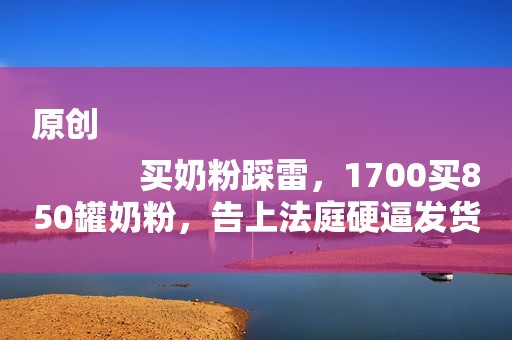 原创
            买奶粉踩雷，1700买850罐奶粉，告上法庭硬逼发货，商家竟要上诉