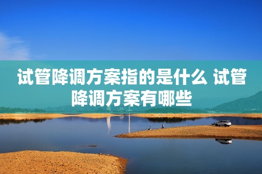 试管降调方案指的是什么 试管降调方案有哪些