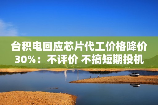 台积电回应芯片代工价格降价30%：不评价 不搞短期投机