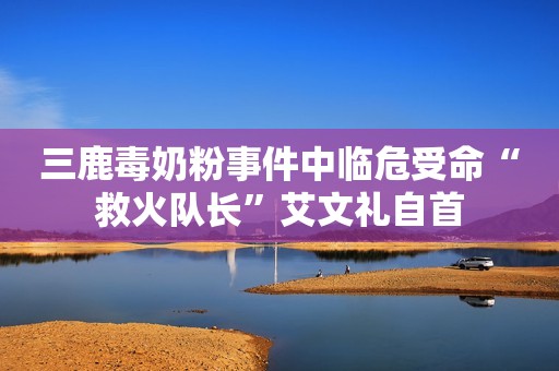 三鹿毒奶粉事件中临危受命“救火队长”艾文礼自首