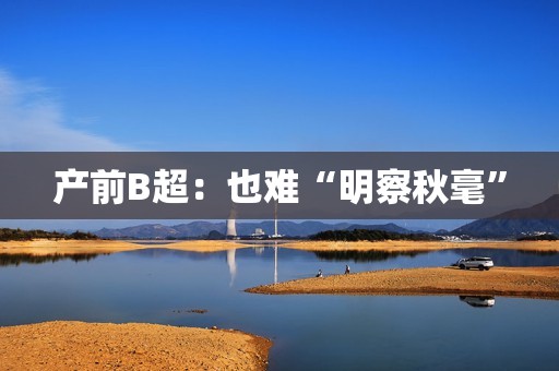 产前B超：也难“明察秋毫”