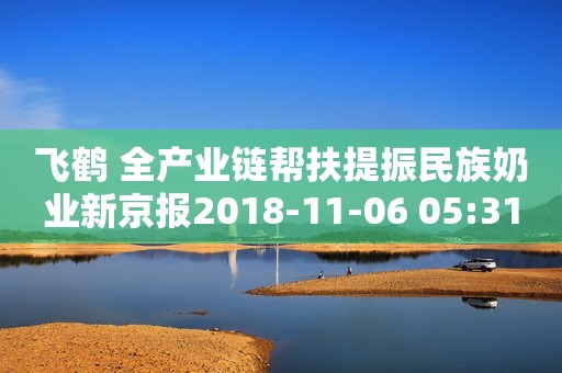 飞鹤 全产业链帮扶提振民族奶业新京报2018-11-06 05:31