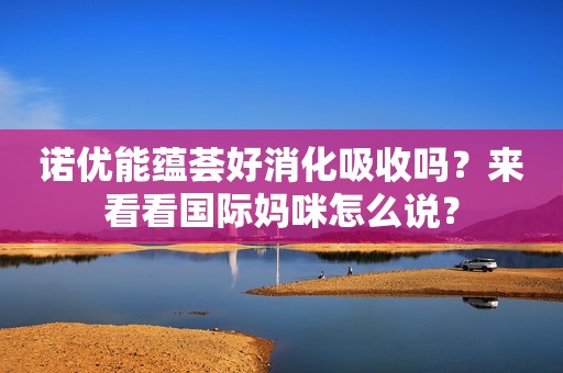 诺优能蕴荟好消化吸收吗？来看看国际妈咪怎么说？