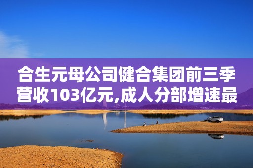 合生元母公司健合集团前三季营收103亿元,成人分部增速最高,婴儿奶粉收入降14%
