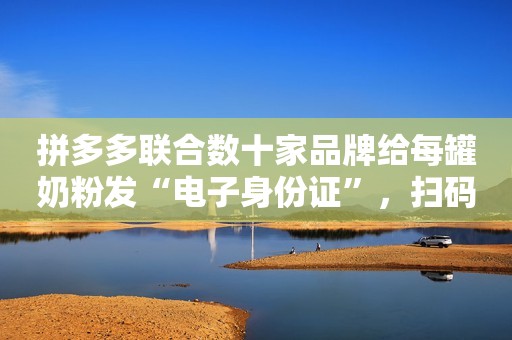 拼多多联合数十家品牌给每罐奶粉发“电子身份证”，扫码可辨真伪！封面新闻2020-11-19 17:00封面新闻2020-11-19 17:00