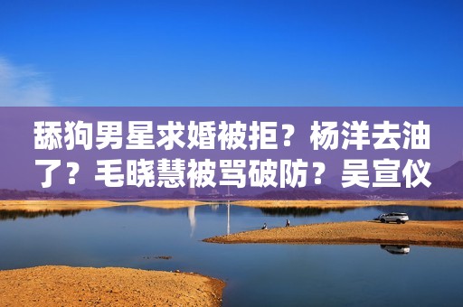 舔狗男星求婚被拒？杨洋去油了？毛晓慧被骂破防？吴宣仪假富婆？唐嫣进组《繁花2》？