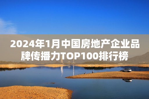 2024年1月中国房地产企业品牌传播力TOP100排行榜
