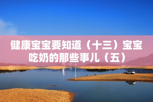 健康宝宝要知道（十三）宝宝吃奶的那些事儿（五）