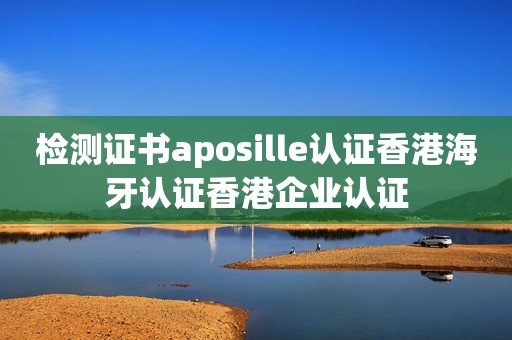 检测证书aposille认证香港海牙认证香港企业认证