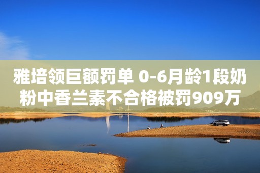 雅培领巨额罚单 0-6月龄1段奶粉中香兰素不合格被罚909万