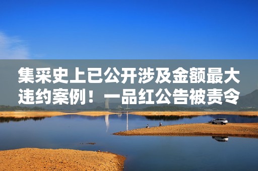 集采史上已公开涉及金额最大违约案例！一品红公告被责令退回采购方2.66亿元，会影响后续集采和挂网吗？