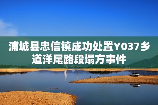 浦城县忠信镇成功处置Y037乡道洋尾路段塌方事件