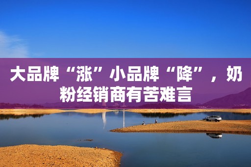 大品牌“涨”小品牌“降”，奶粉经销商有苦难言