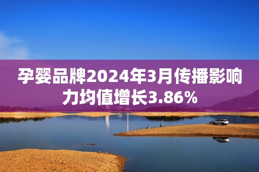 孕婴品牌2024年3月传播影响力均值增长3.86%